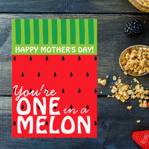 Bright Watermelon One in a Melon Mother's Day Card