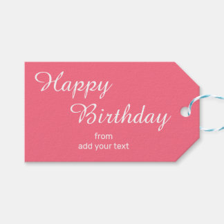 Bright Watermelon Pink Birthday Gift Tags