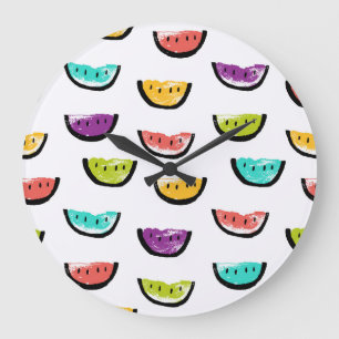 Bright watermelons: colourful seamless pattern. large clock