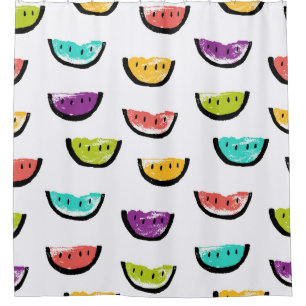 Bright watermelons: colourful seamless pattern. shower curtain
