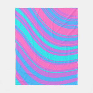 Bright Wavy Retro Pattern Fleece Blanket