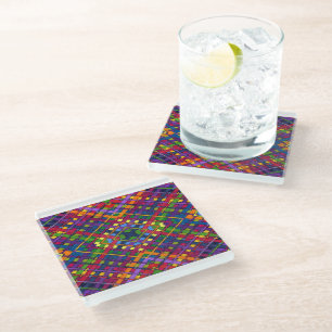 Bright Weave Glass Coaster
