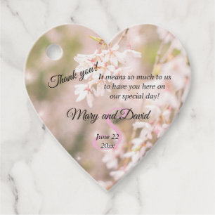 Bright Weeping Cherry Sparkles Wedding Favour Tags