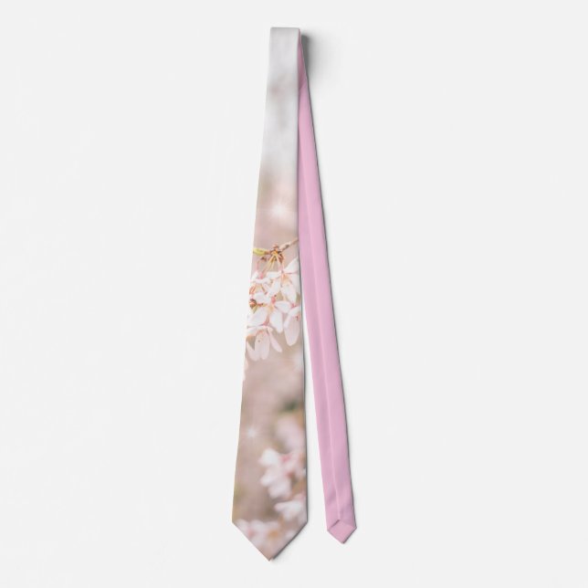 Bright Weeping Cherry Sparkles Wedding Tie (Front)