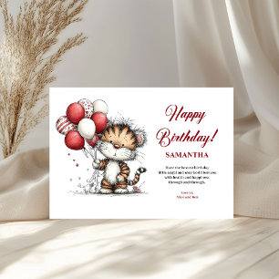Bright whimsical animals birthday theme kids cards