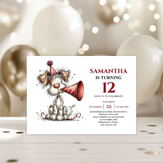 Bright whimsical dog animals theme kids birthday invitation (Bright whimsical animals theme kids birthday invitation

)