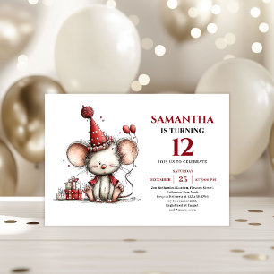 Bright Whimsical mouse Birthday Edit kids birthday Invitation