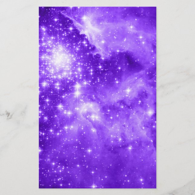 Bright White and Violet Purple Stars Celestial (Front)