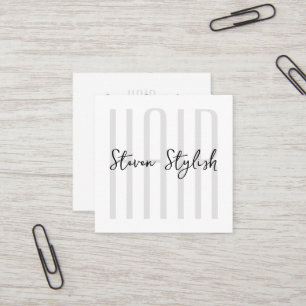 Bright white bold square business card