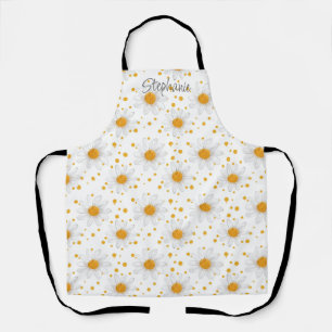 Bright White Daisies with Yellow Centres Apron