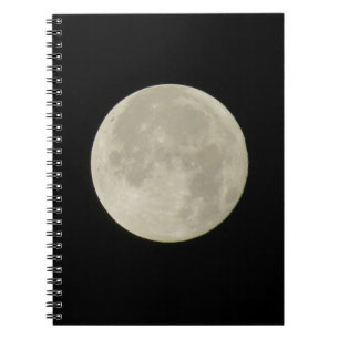 Bright white full moon photo notebook