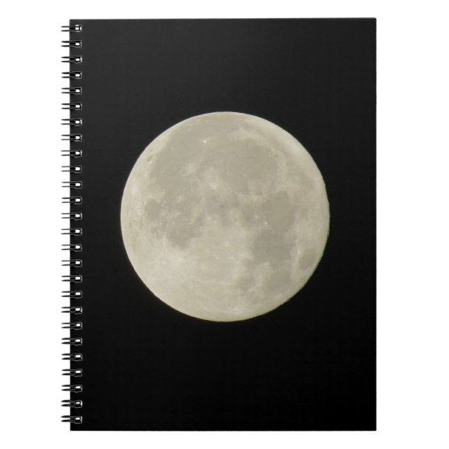 Bright white full moon photo notebook (Front)