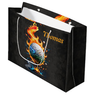 Bright white golf ball large gift bag