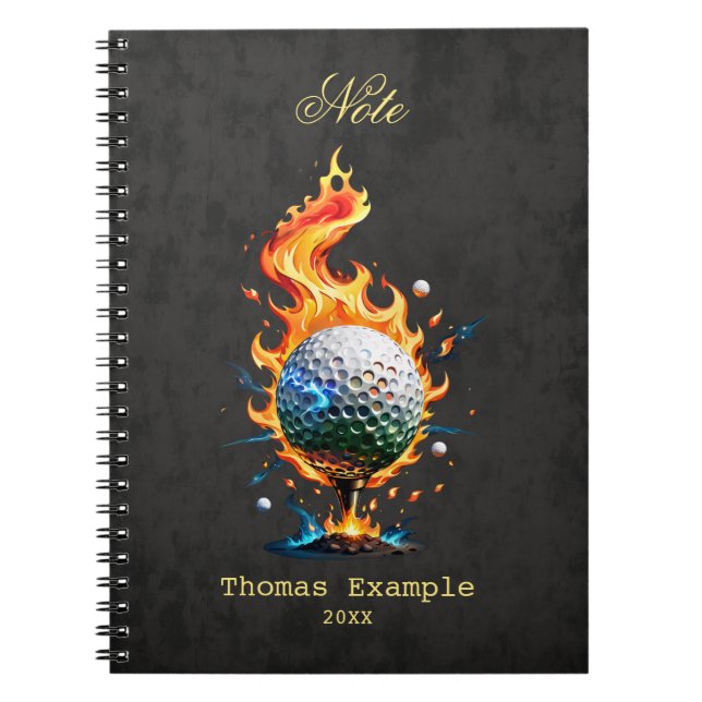 Bright white golf ball  notebook (Front)