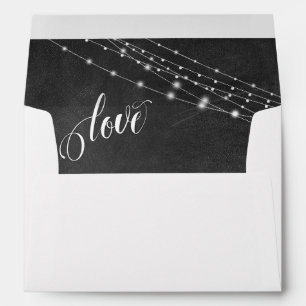 Bright White Lights Chalkboard Love Typography Envelope