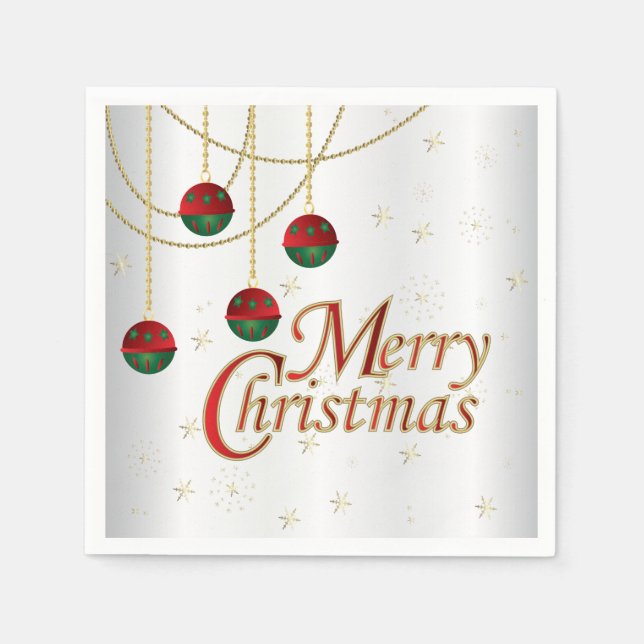 Bright White Merry Christmas Napkin (Front)