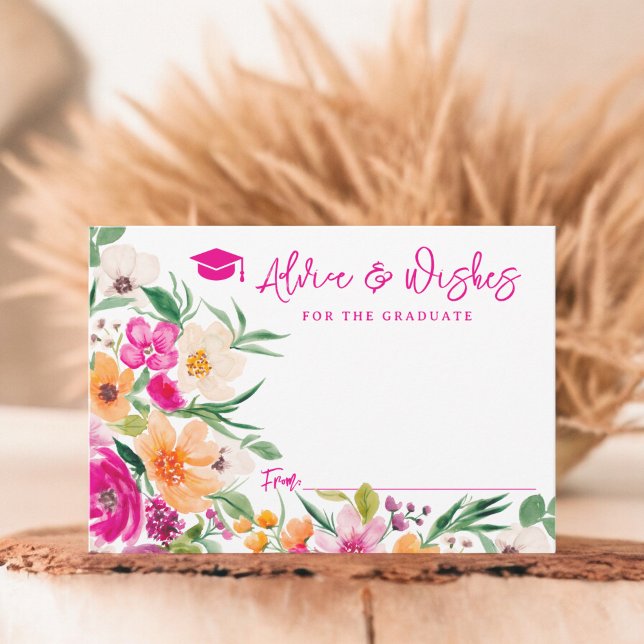 Bright wild flowers advice wishes graduation enclosure card (Bright wild flowers advice wishes graduation enclosure card)