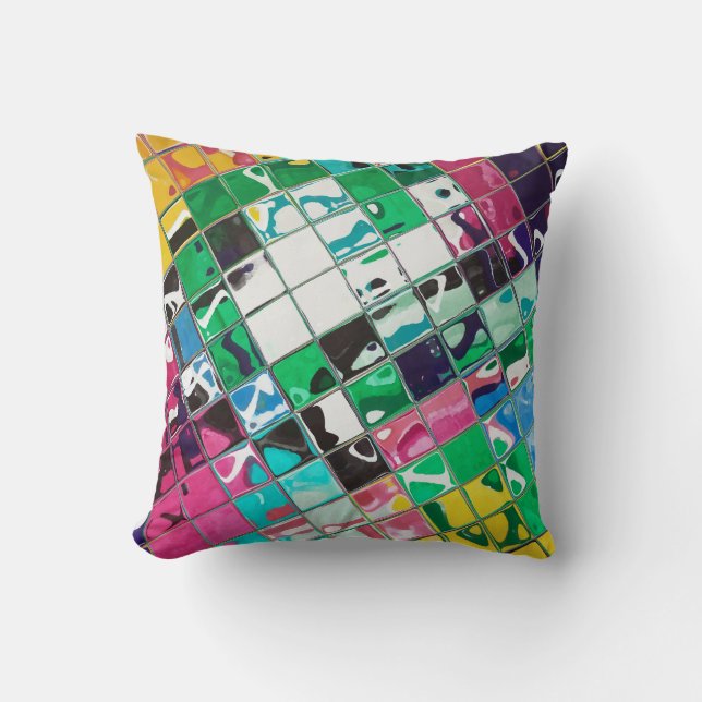 Bright Wild multi colour abstract Cushion (Front)