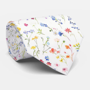 Bright Wildflowers Pattern Tie