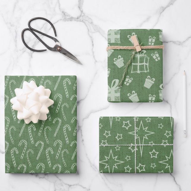 Bright Winter Colours Set 2 Wrapping Paper Sheets (Front)