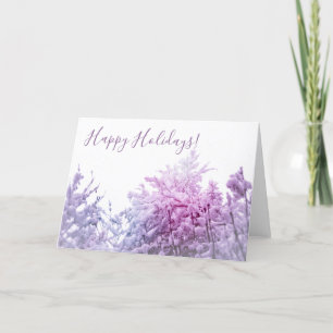 Bright Winter day Pink tinted Snowy trees Holiday Card