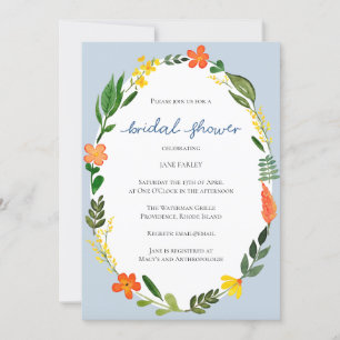 Bright Wreath Shower Invitation
