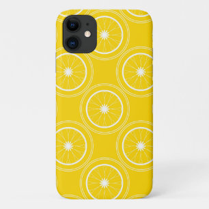 Bright yellow abstract pattern lemon retro iPhone 11 Case