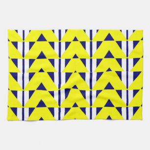 bright yellow abstraction tea towel