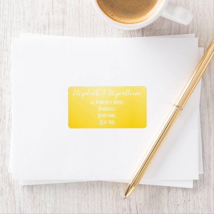 Bright Yellow Address Labels Zazzle.co.uk