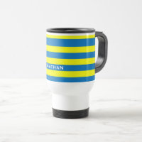Bright Yellow and Blue Stripes Personalised