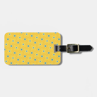 Bright Yellow and Green Chequered Pattern Luggage Tag
