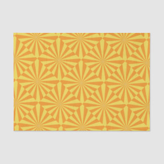 Bright Yellow and Orange Sunburst Pattern Tissue Paper