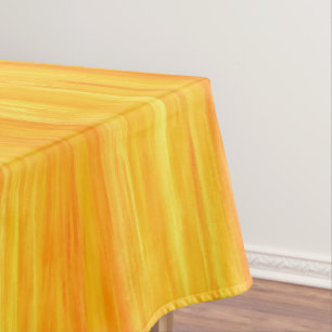 Bright Yellow and Orange Vertical Stripes Tablecloth