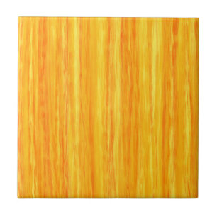 Bright Yellow and Orange Vertical Stripes Tile
