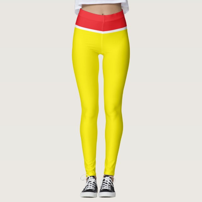 Bright Yellow and Red Leggings (Front)