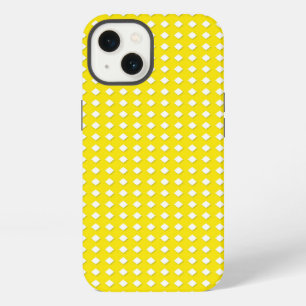 Bright Yellow and White Geometric Pattern Diamonds iPhone 13 Case