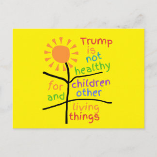 Bright Yellow Anti-Trump Postcard