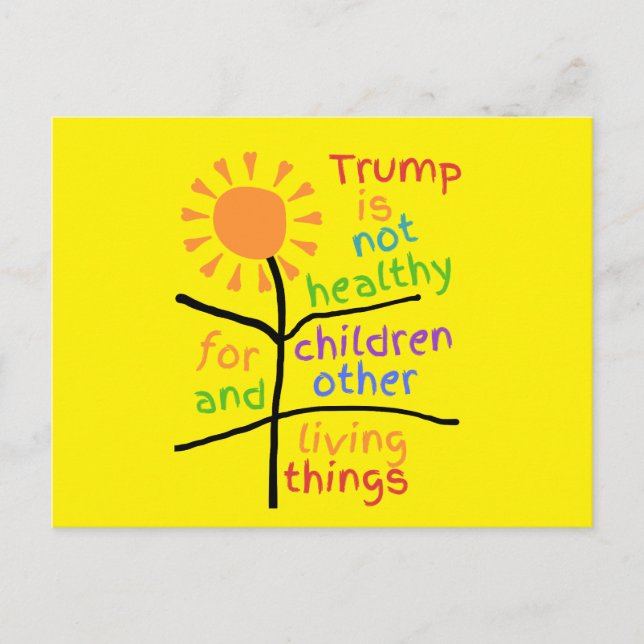 Bright Yellow Anti-Trump Postcard (Front)