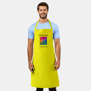 Bright Yellow Apron Upload Your Company Logo Here