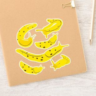 Bright Yellow Banana Slugs Sticker Set