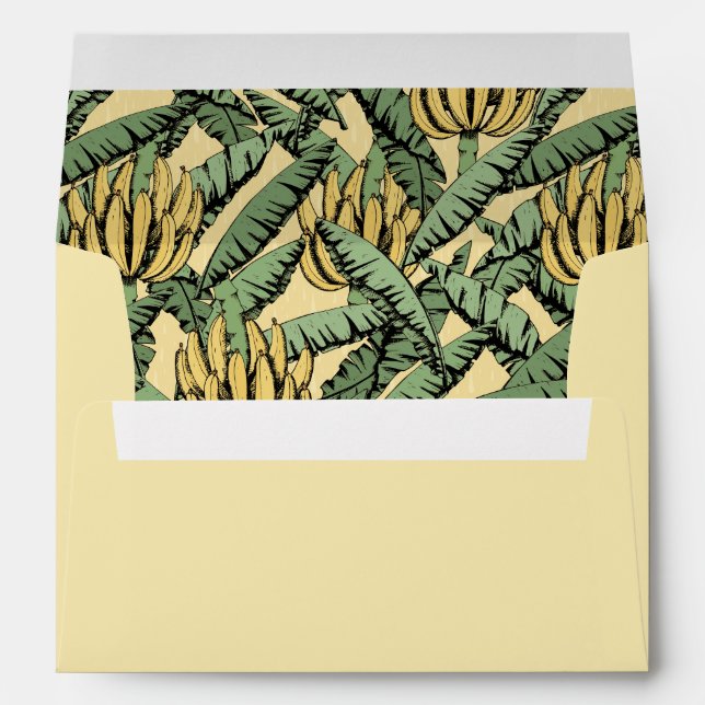 Bright Yellow Bananas and Green Leaves Envelope (Back (Bottom))