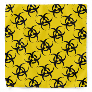 Bright Yellow Biohazard Symbol Bandanna