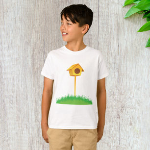 Bright Yellow Birdhouse on Grass T-Shirt