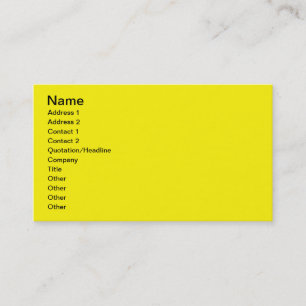 Bright Yellow Business Card