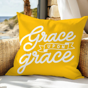 Bright Yellow Christian Quote  Throw Pillow