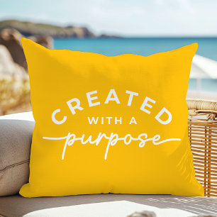 Bright Yellow Christian quote Throw Pillow