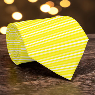 Bright Yellow Colour Stripes Necktie