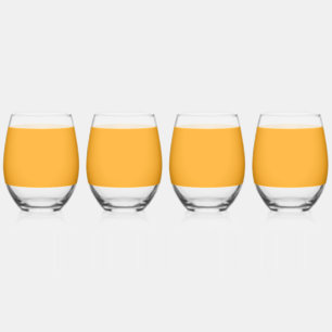 Bright yellow (Crayola) (solid colour) Stemless Wine Glass