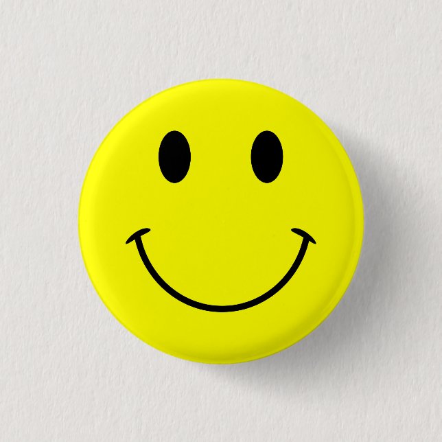 Bright Yellow Cute Face 3 Cm Round Badge (Front)