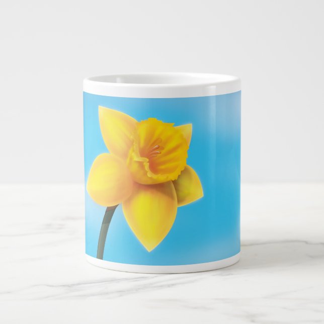 Bright Yellow Daffodil Large Coffee Mug (Front)